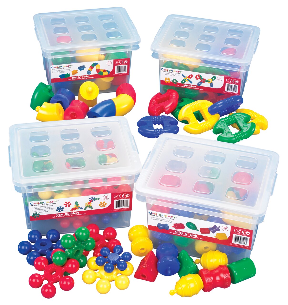 Childcraft Toddler Manipulatives Kit B, 4 Assorted Sets, 114 Pieces